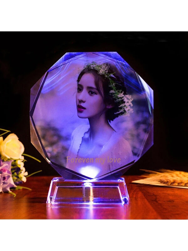 Personalized Photo Custom Picture Crystal Bluetooth Colorful Music Night Light