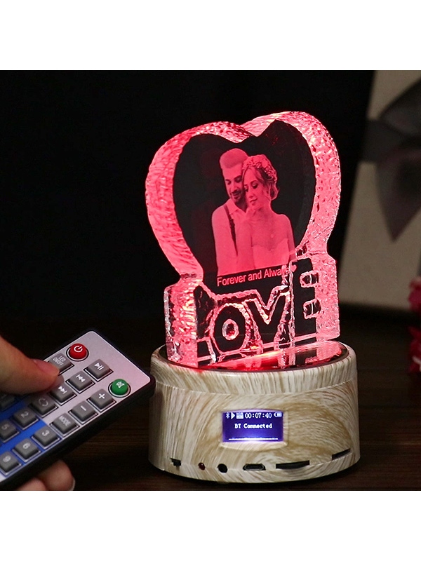 Custom 3d Photo Engraved Crystal Lamp